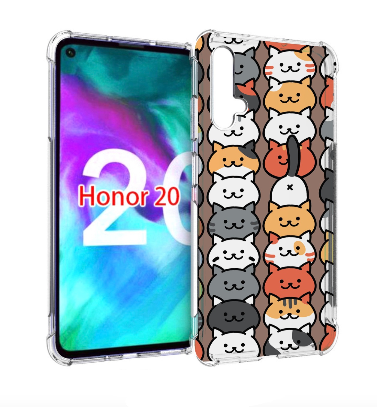 

Чехол бампер MyPads Найди-кота для Honor 20, Прозрачный, Tocco