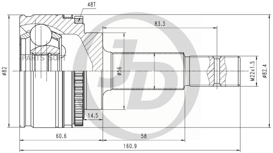 

Шрус Внешний Abs To051a48 Just Drive арт. JCT0059A