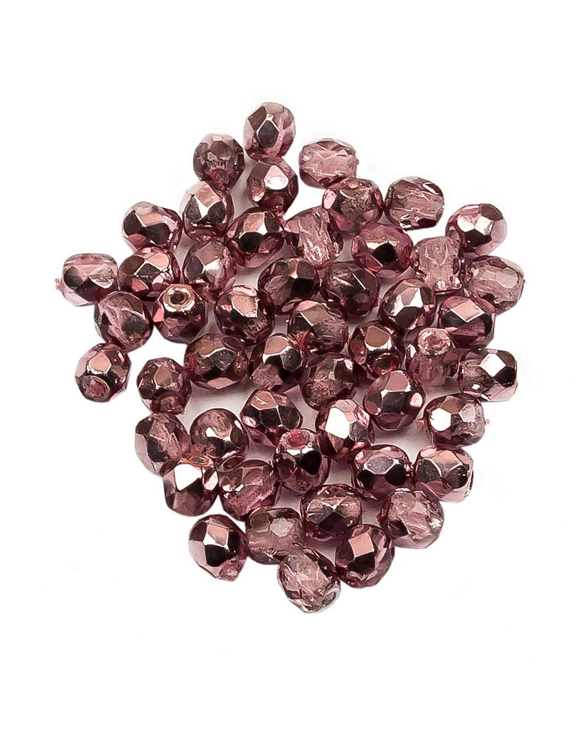 

Стеклянные чешские бусины ганеные круг 3 мм Crystal Flamingo Metallic Ice 50шт, Розовый, FP-3
