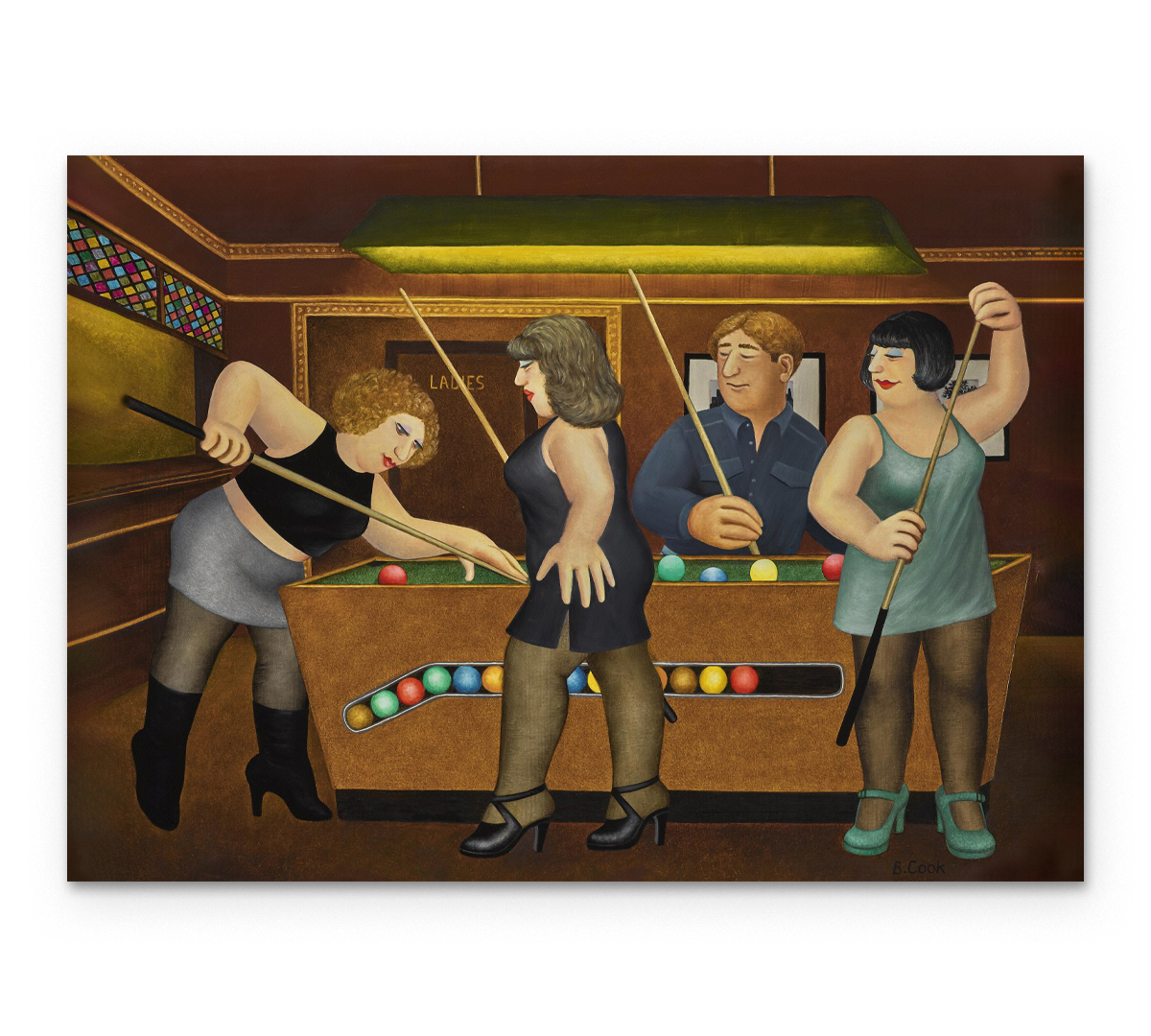 

Картина на холсте Poly Print Art Кафе-бильярдная репродукция Бэрил Кук 70х50 см.