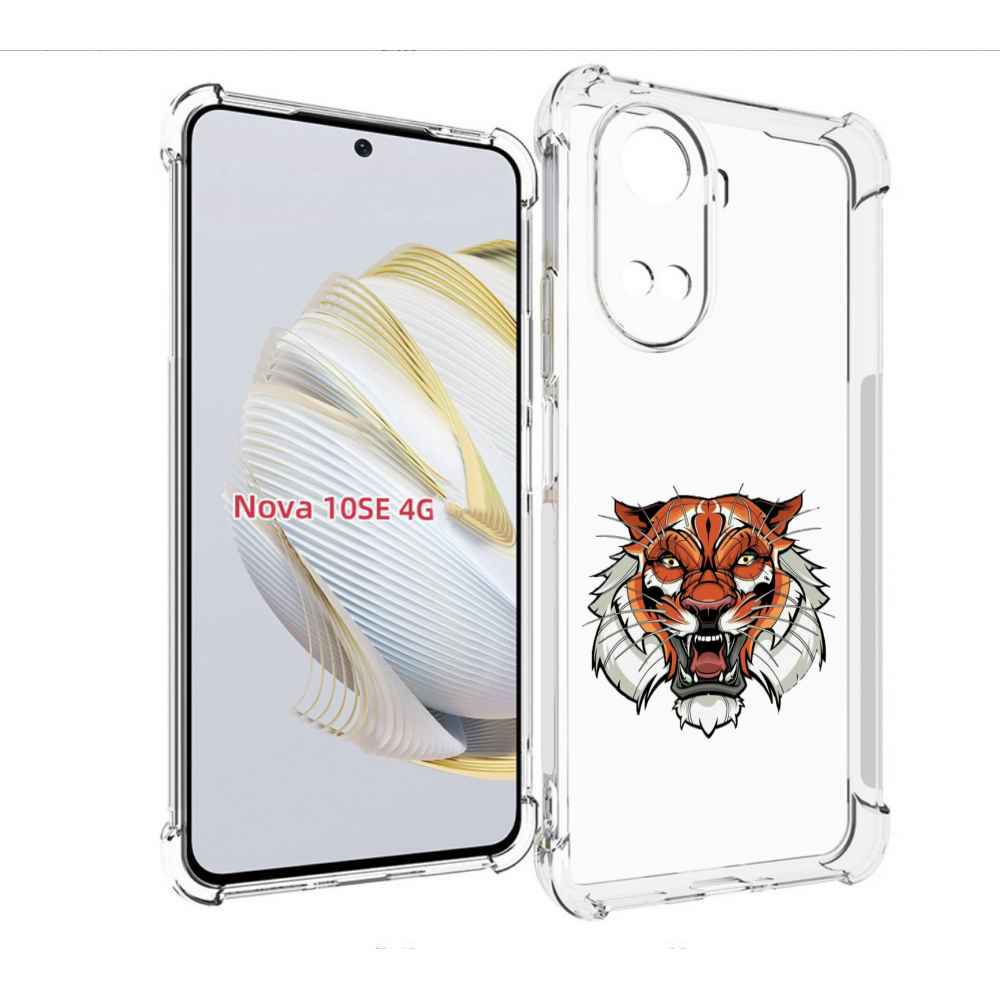

Чехол MyPads оранжевый седой тигр для Huawei Nova 10 SE, Прозрачный, Tocco