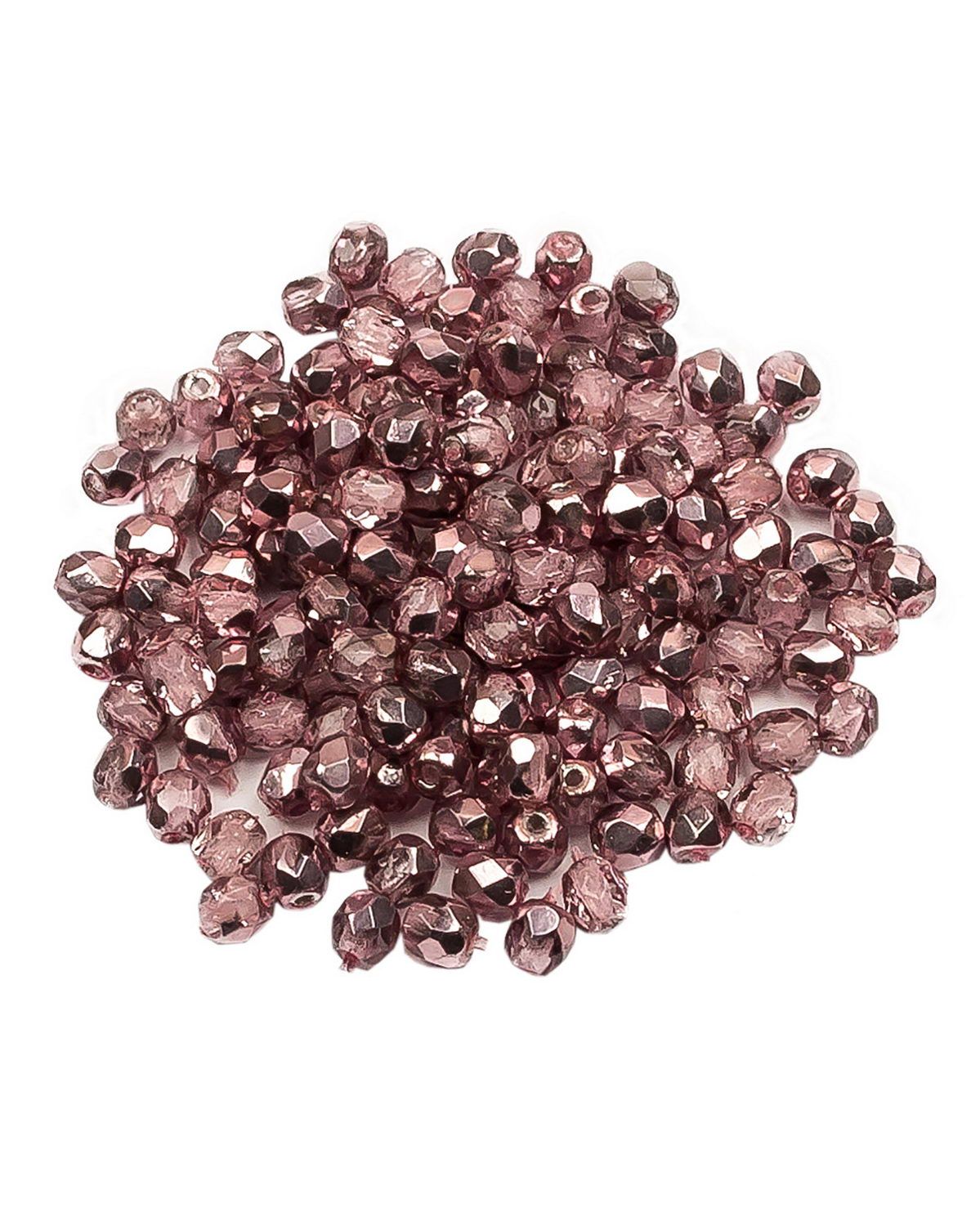 

Стеклянные чешские бусины ганеные круг 3 мм Crystal Flamingo Metallic Ice 150шт, Розовый, FP-3