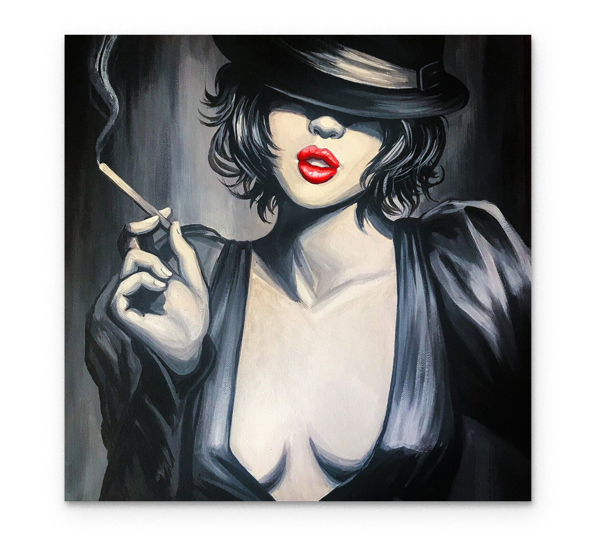 

Картина интерьерная на холсте Poly Print Art Девушка с сигаретой 60х60 см.