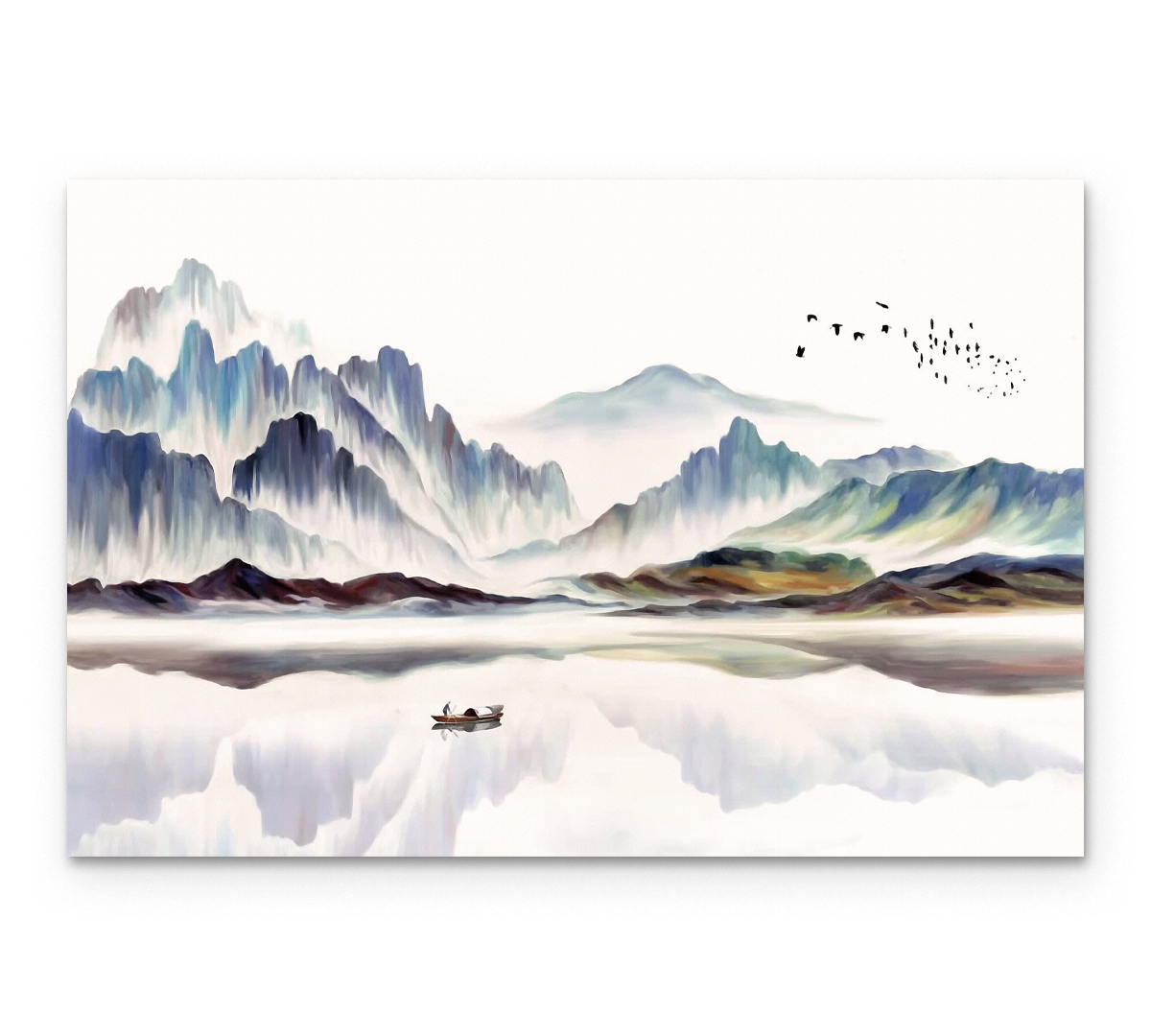 

Картина интерьерная на холсте Poly Print Art Лодка горы день 40х60 см.