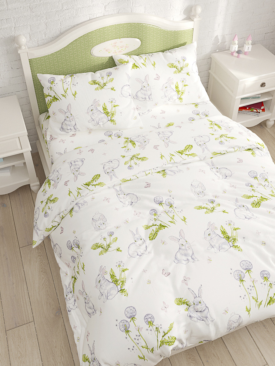 Пододеяльник Кот Коттон Кролики 2-спальный 175х215 см