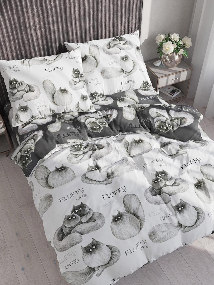 Пододеяльник Кот Коттон Флиппи 1,5-сп 145х215 см