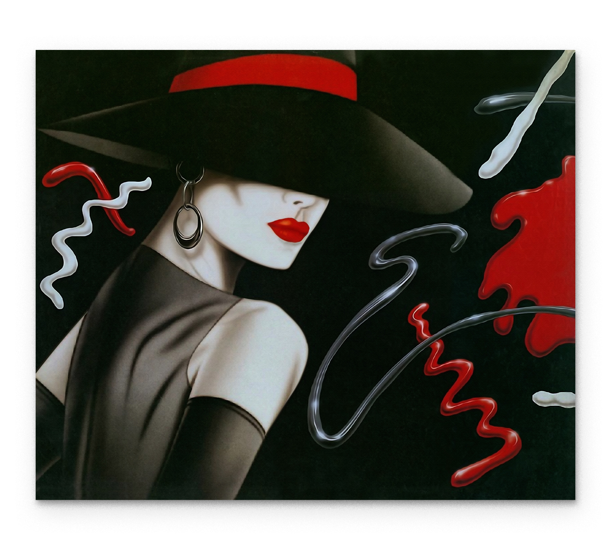 

Картина интерьерная на холсте Poly Print Art Дама в шляпе 50х40 см.