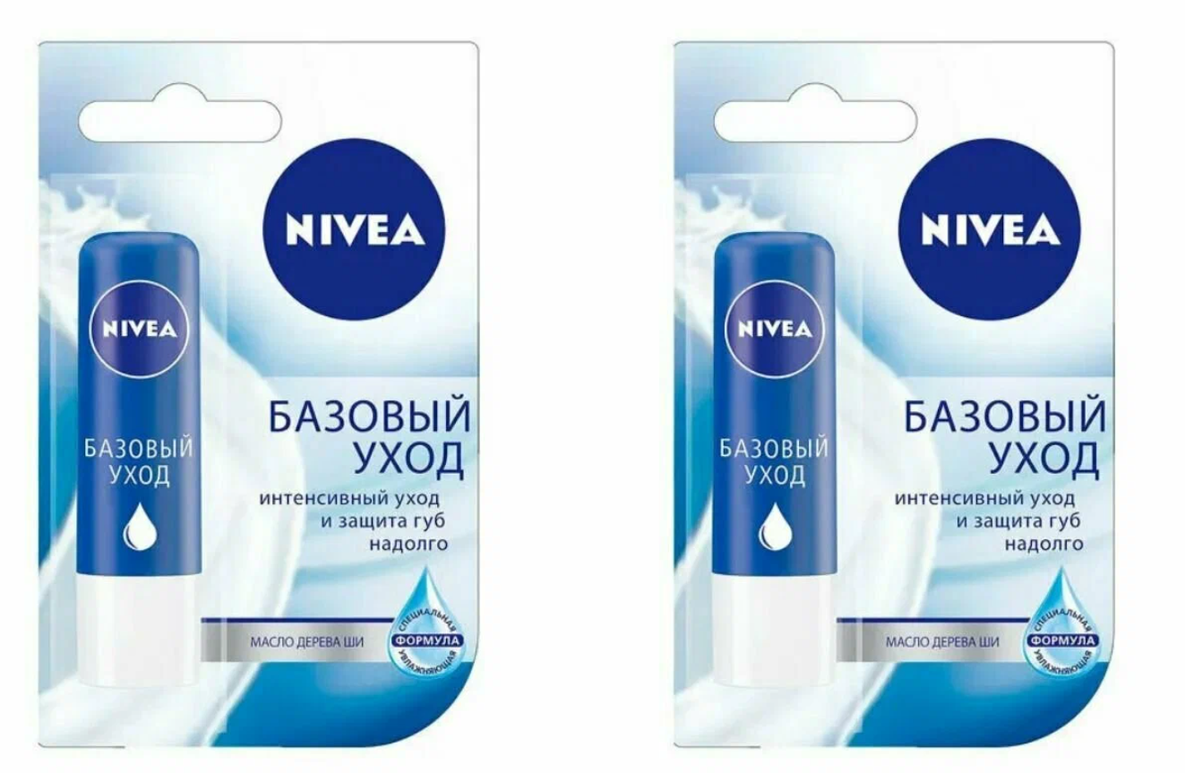 Бальзам для губ Nivea Базовый уход 4.8 г 2 шт