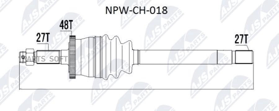 

NTY 'NPWCH018 Полуось, jeep grand cherokee 99-04 /with vari-lock/ /лев/ 1шт
