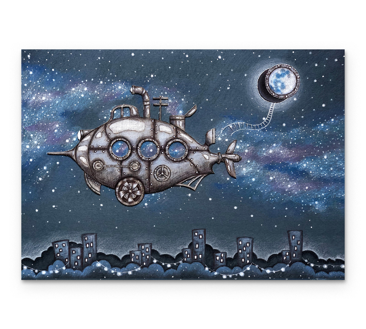 

Картина интерьерная на холсте Poly Print Art Субмарина синий 50х70 см.