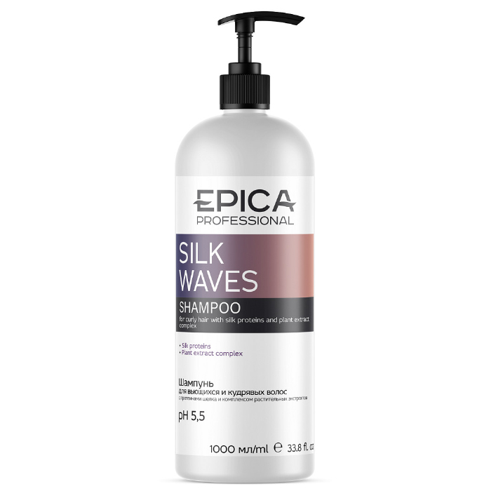 Купить Шампунь для вьющихся волос Epica /Silk Waves 1000 мл, Шампунь для вьющихся волос/Silk Waves 1000 мл
