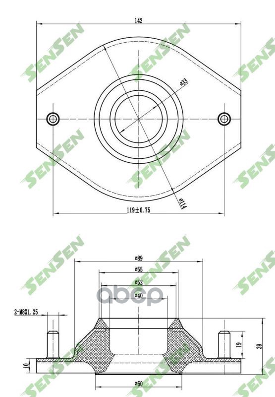 SENSEN M61058 Опора амортизатора DAEWOO Matiz M100, M150 CHEVROLET Spark M200 Front 1шт