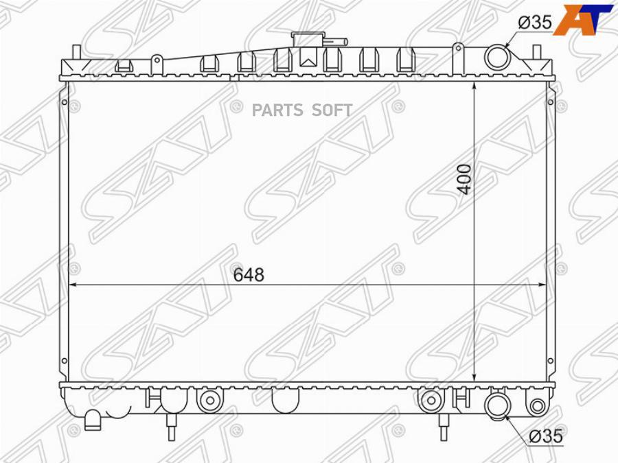 SAT Радиатор NISSAN LAUREL C34/C35 97-03/SKYLINE R34 98-01/NISSAN STAGEA #C34 96-01