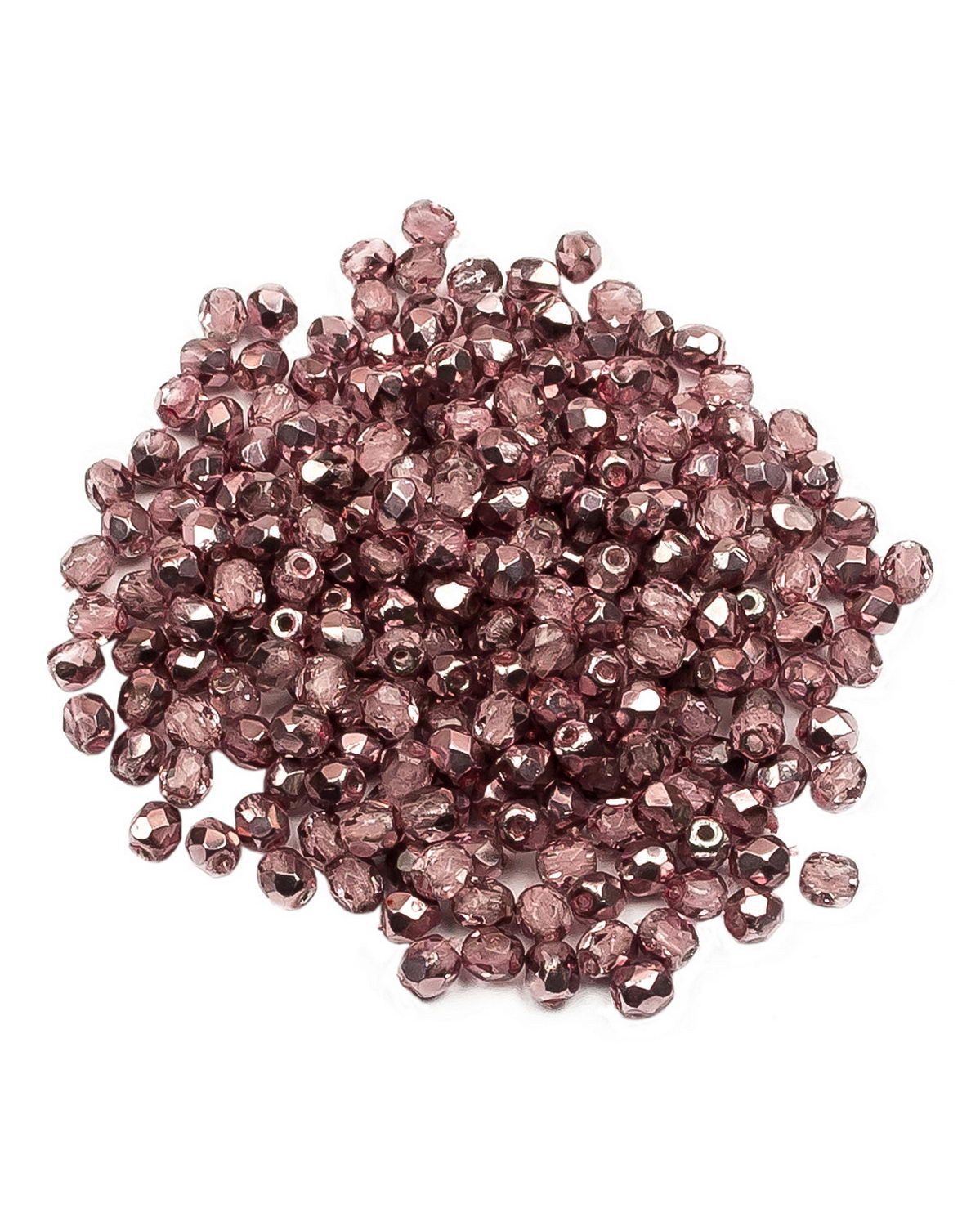 

Стеклянные чешские бусины ганеные круг 3 мм Crystal Flamingo Metallic Ice 250шт, Розовый, FP-3