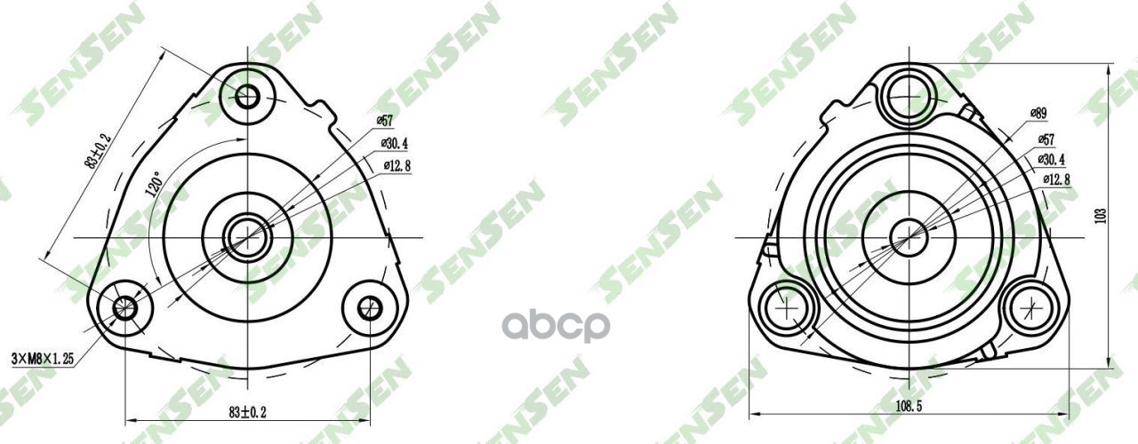 Опора Амортизатора переднего Ford Mondeo 1.8-3.0/2.0TDi/2.0TDCi/ 00> Sensen m61132