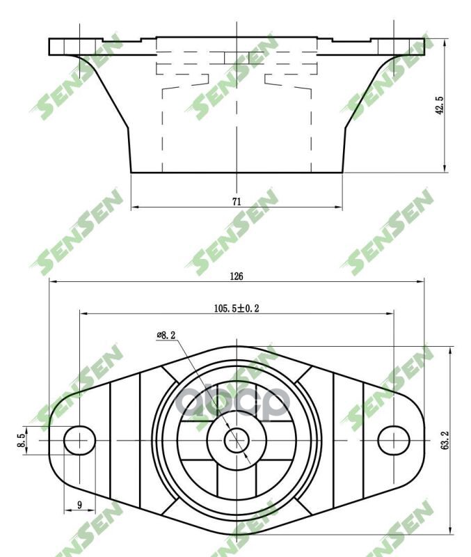 Опора Амортизатора Заднего Mazda 3 Ford Focus C-Max 03 Sensen арт M61142 1200₽