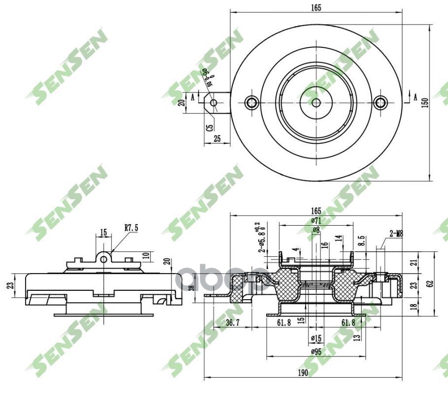 Опора Амортизатора переднего renault 19 i, ii 88-, megane 95-, scenic 99 Sensen m61200