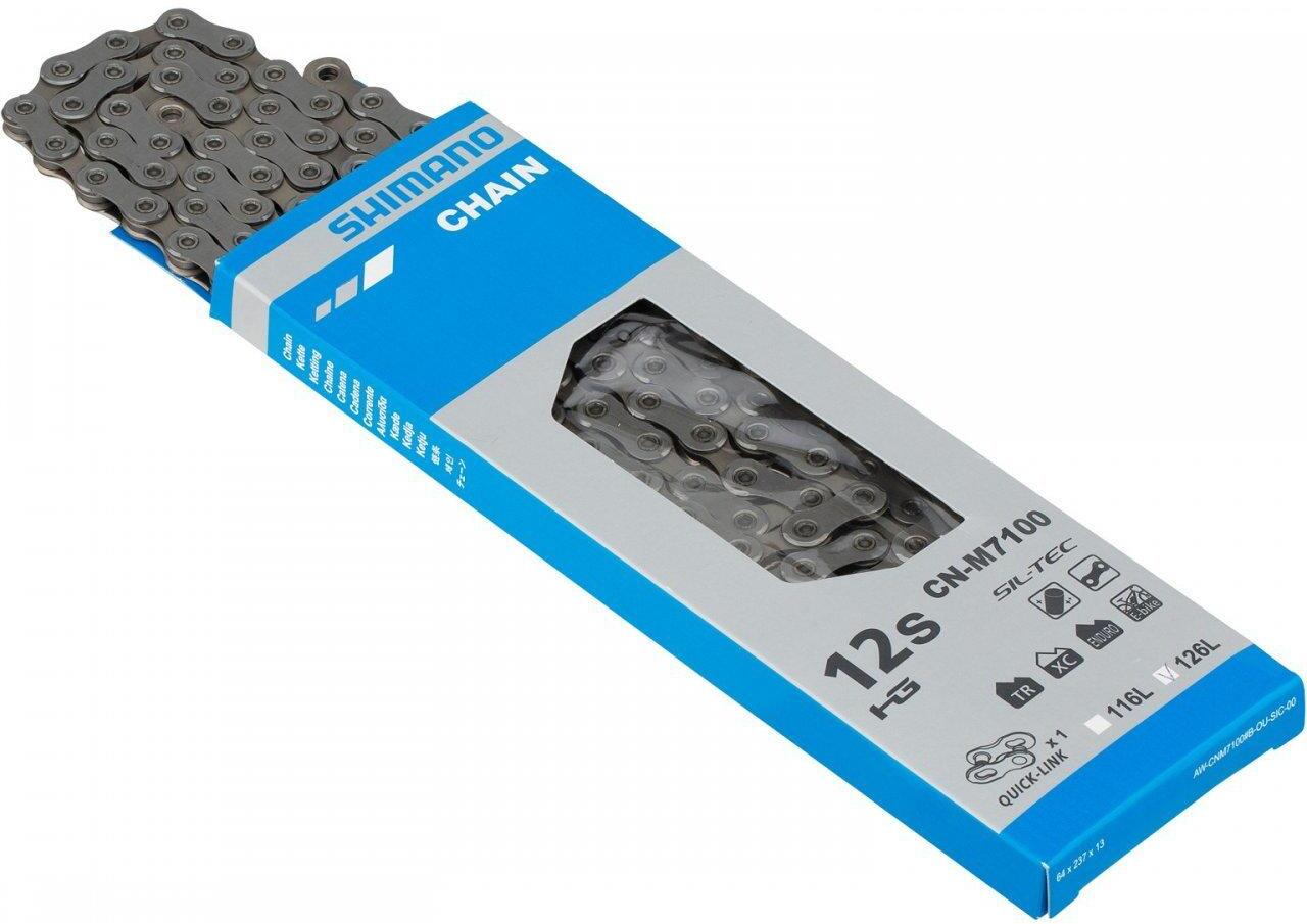 

Цепь SHIMANO SLX M7100 (126 звеньев) 12 ск., Черный, SLX M7100