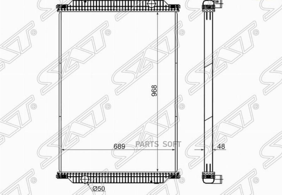 SAT Радиатор RENAULT PREMIUM 00-05