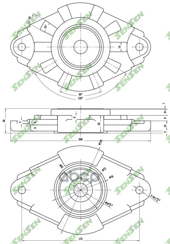 

Опора Амортизатора заднего Nissan Almera all 00> Sensen m61218
