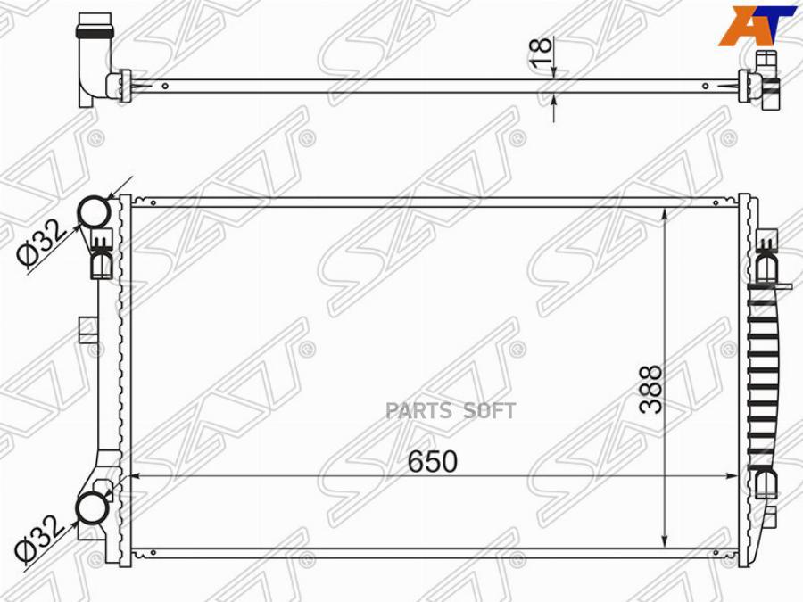 

SAT Радиатор AUDI A3/S3 12-/TT 14-/SKODA OCTAVIA 13-/SUPERB 15-/VOLKSWAGEN GOLF 12-/PASSAT