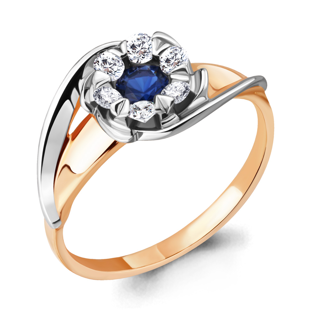 

Кольцо из золота с сапфиром\бриллиантом Aquamarine Aquamarine 963779к_585_кз р. 18, 963779к_585_кз