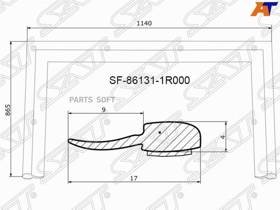 

SAT Молдинг лобового стекла HYUNDAI SOLARIS/KIA RIO 4/5D 10-17