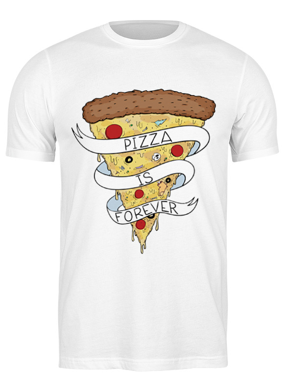 

Футболка мужская Printio Пицца навсегда (pizza forever) белая L, Белый, Пицца навсегда (pizza forever)