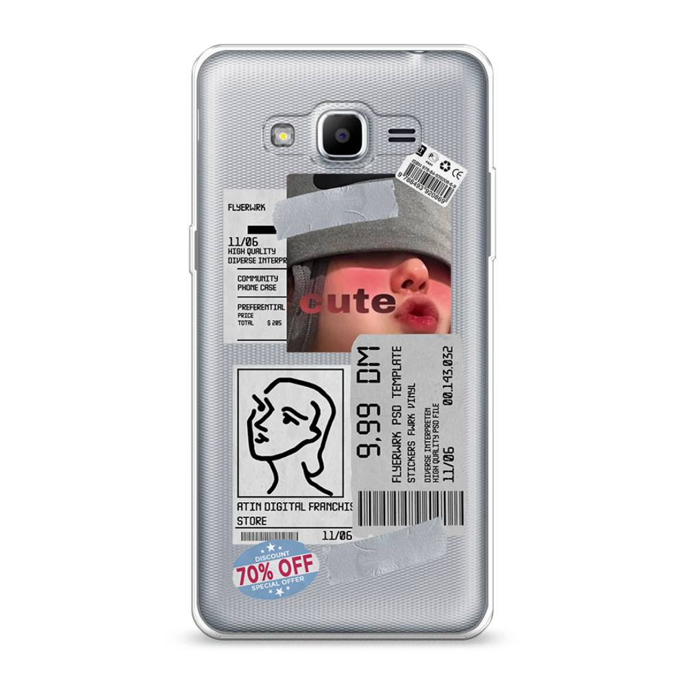 

Чехол на Samsung Galaxy Grand Prime "Cute girl collage", Розовый;серый;голубой, 22350-6
