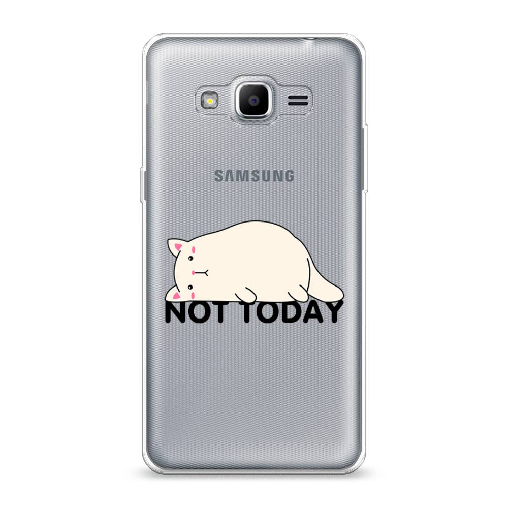 

Чехол на Samsung Galaxy Grand Prime "Cat not today", Белый;розовый;черный, 22350-1