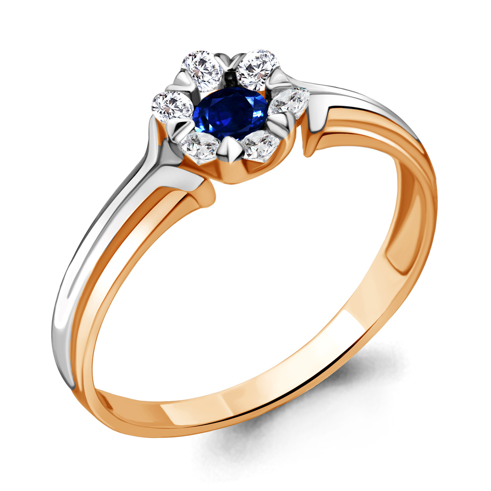 

Кольцо из золота с сапфиром\бриллиантом Aquamarine Aquamarine 963780к_585_кз р, 963780к_585_кз
