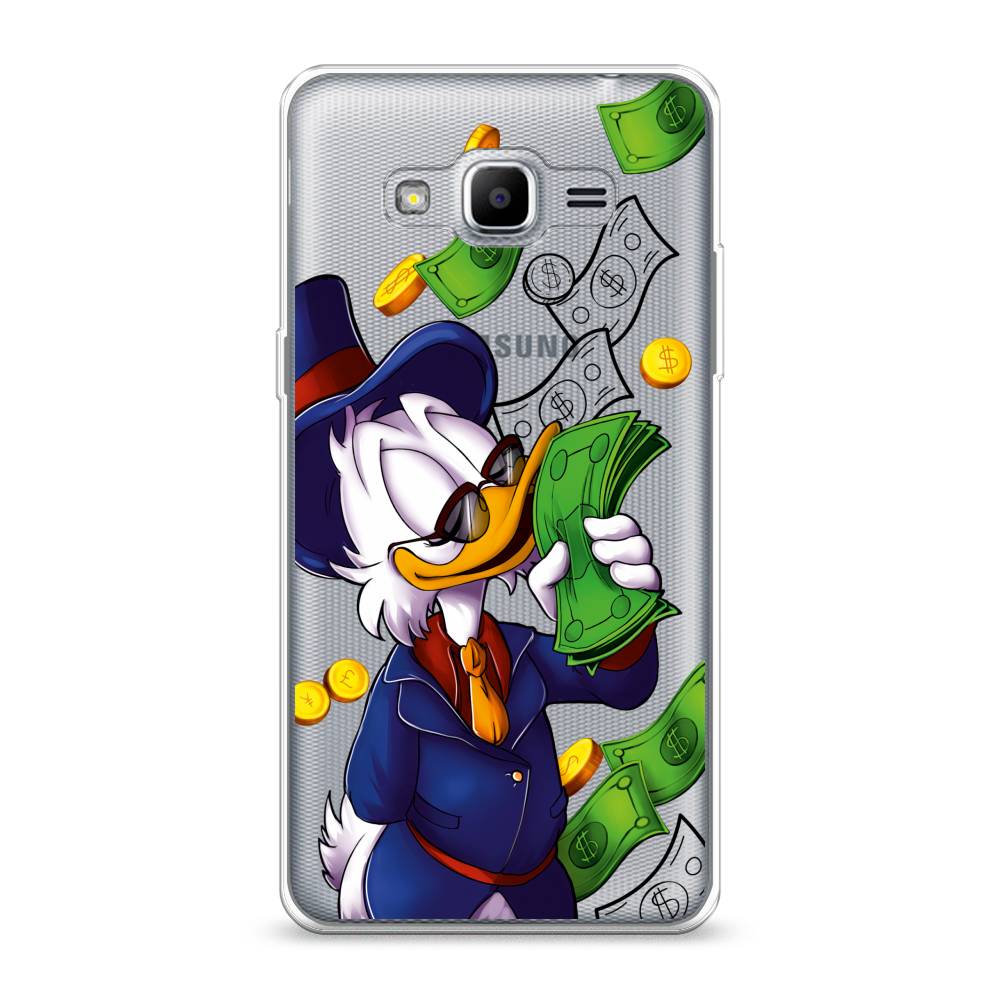 

Чехол на Samsung Galaxy Grand Prime/J2 Prime "Scrooge McDuck with Money", Синий;зеленый;белый, 22350-6