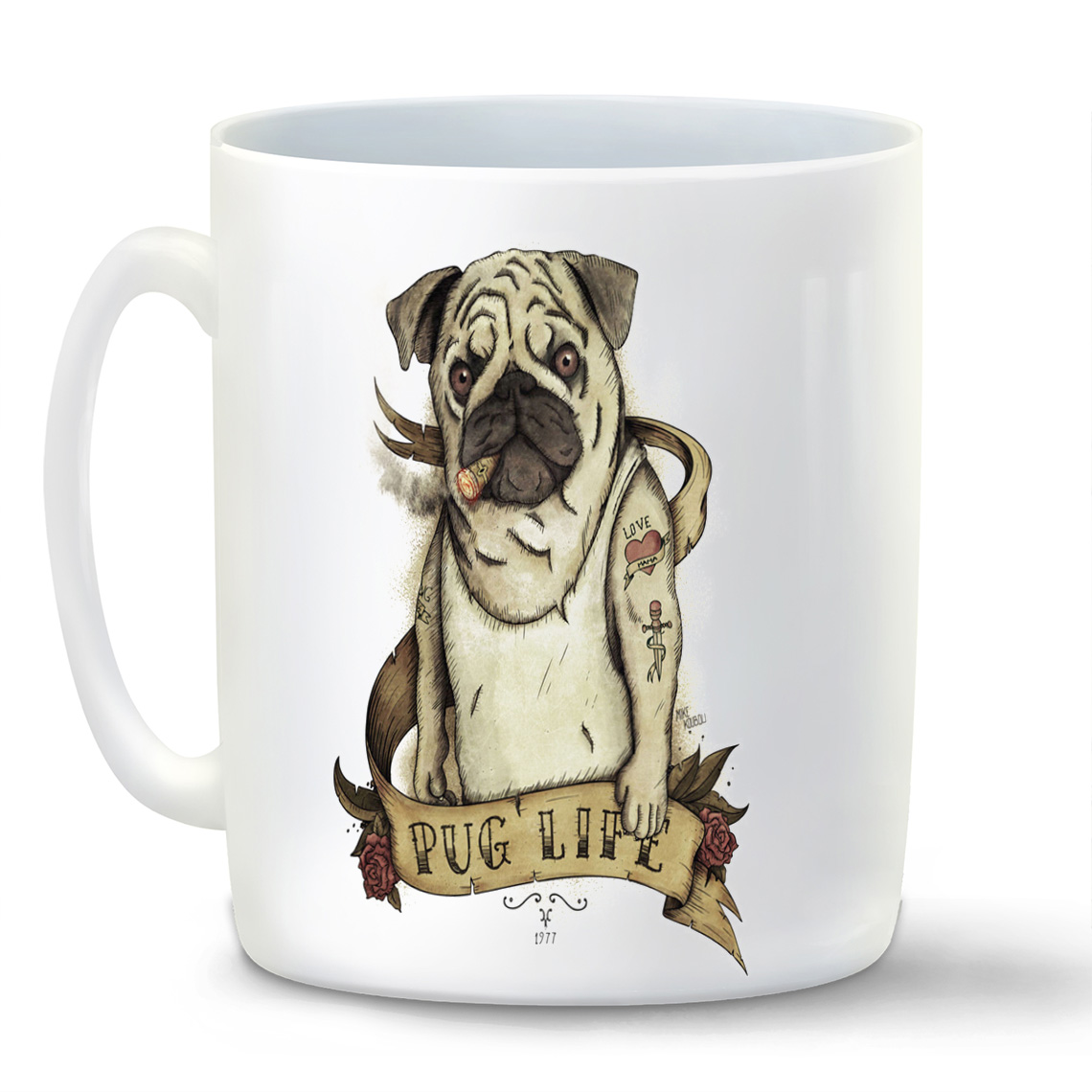

Кружка CoolPodarok Мопс Pug life