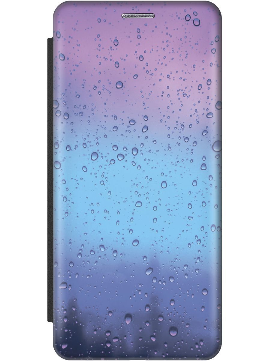 

Чехол-книжка на Vivo Y02 c принтом "Капли на стекле" черный, Голубой;синий, 157854