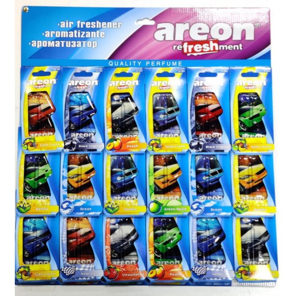 

Ароматизатор Areon Fresko Подвесной С Деревянной Крышкой Микс . На Планшете 24шт (Продаетс, Разноцветный