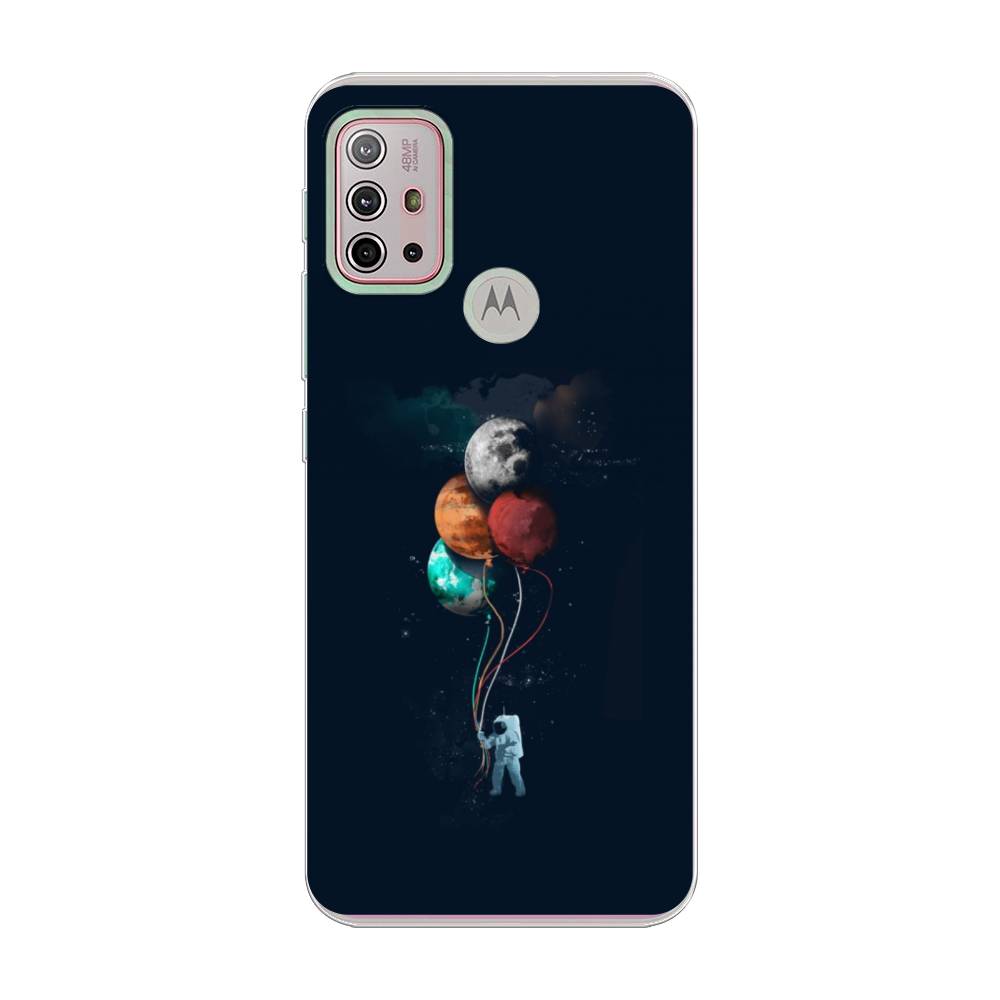 

Чехол на Lenovo K13 Note/Motorola Moto G10/G20/G30 "Космонавт с шариками", Разноцветный, 242150-4