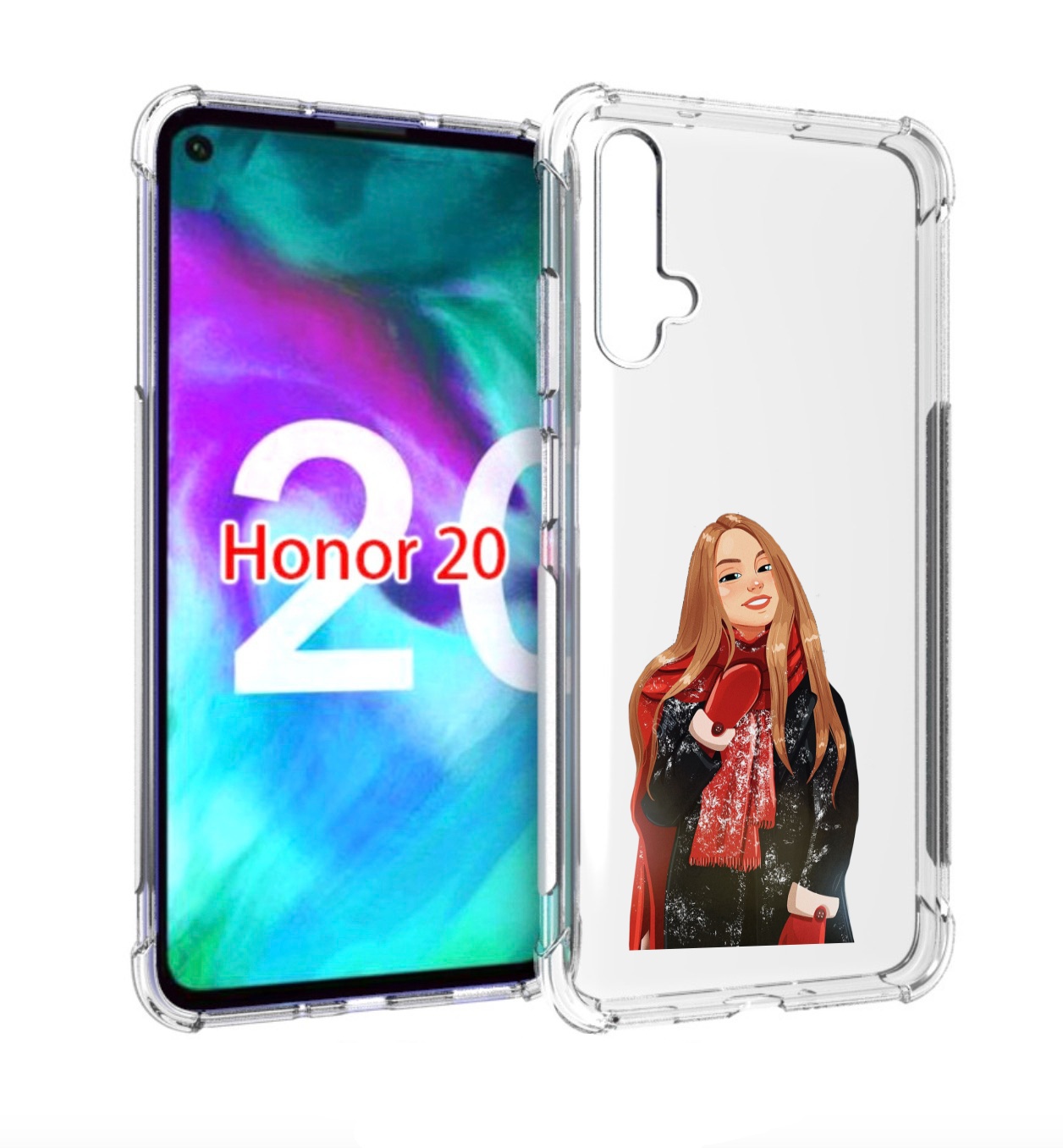 

Чехол бампер MyPads Новогодний-зимний-арт женский для Honor, Прозрачный, Tocco