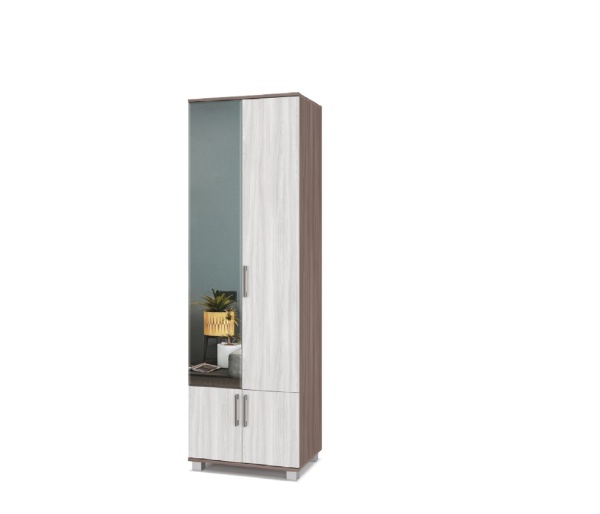 

Шкаф 600 выдвижная штанга и зеркало Кана К-22 Шимо темный/Шимо светлый, Коричневый, Шкаф 600 выдвижная штанга и зеркало Кана К-22