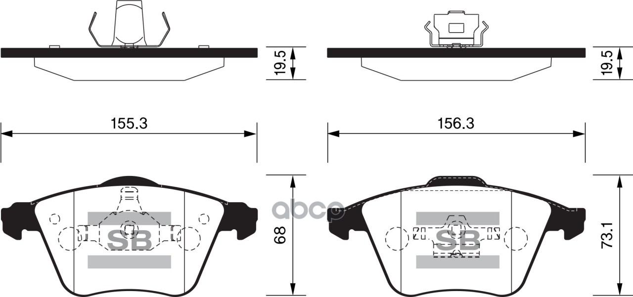 

Колодки Передние Volvo S60/S80/Xc90 Sp2283 Sangsin brake арт. SP2283