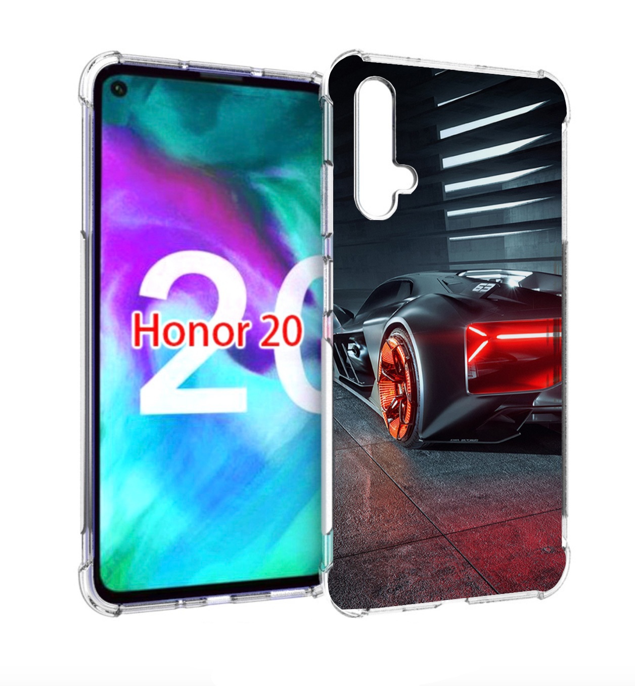 

Чехол бампер MyPads Ночной-город мужской для Honor 20 Honor, Прозрачный, Tocco