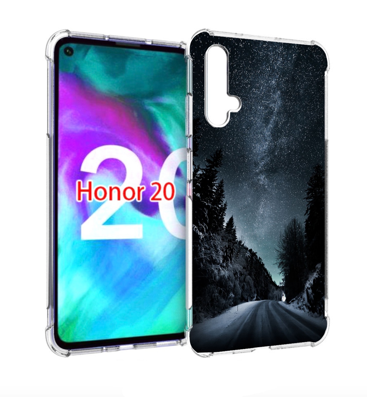 

Чехол бампер MyPads Ночной-лес для Honor 20, Прозрачный, Tocco