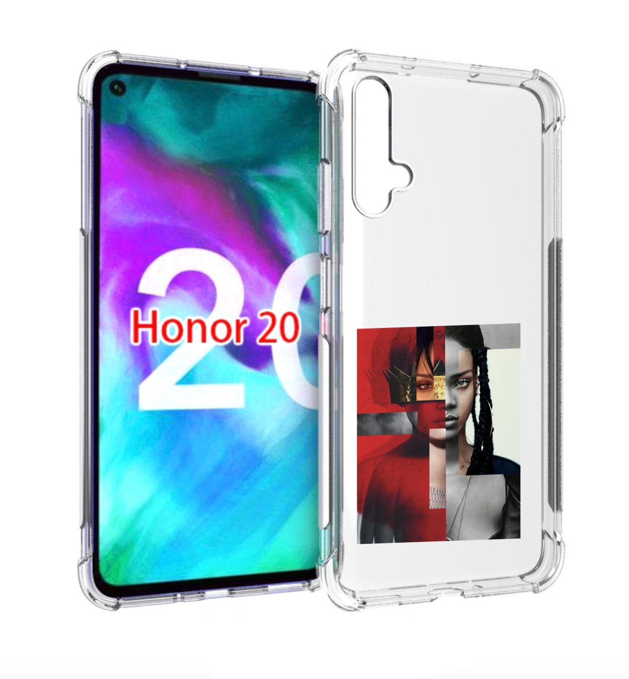 

Чехол бампер MyPads Обложка-Рианна для Honor 20, Прозрачный, Tocco