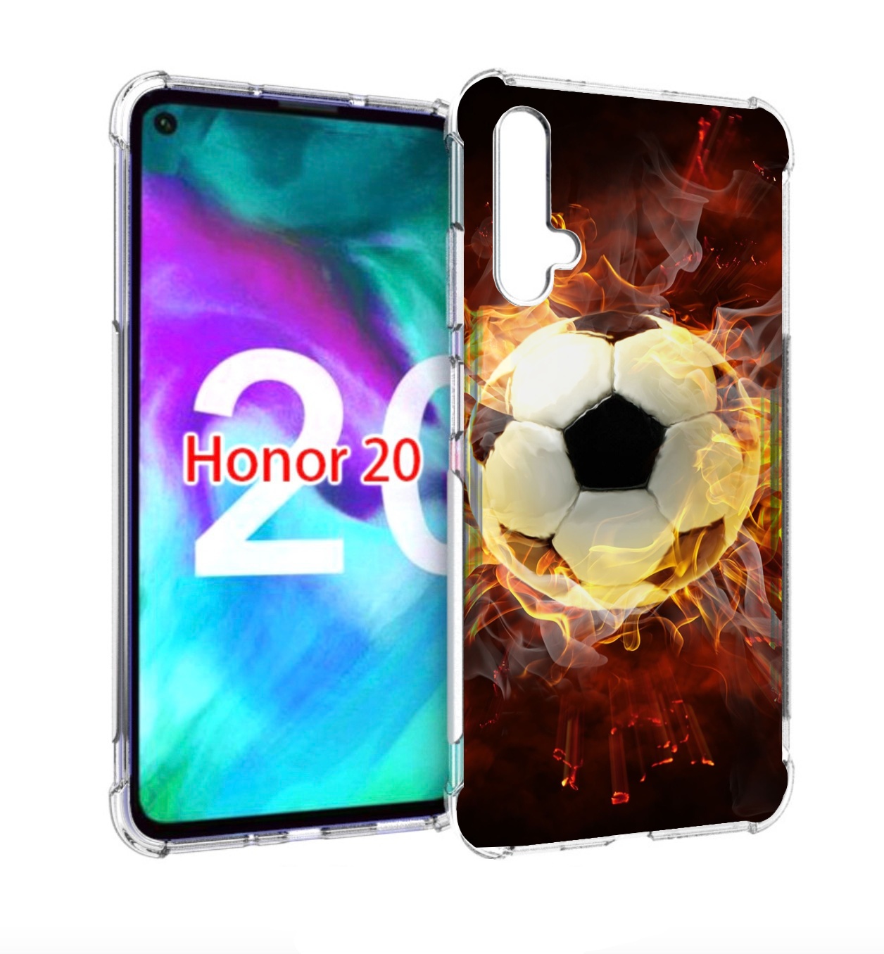 

Чехол бампер MyPads Огненный-мяч для Honor 20, Прозрачный, Tocco