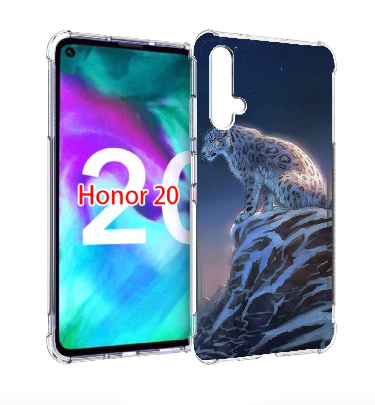 

Чехол бампер MyPads Одинокий-Барс для Honor 20, Прозрачный, Tocco