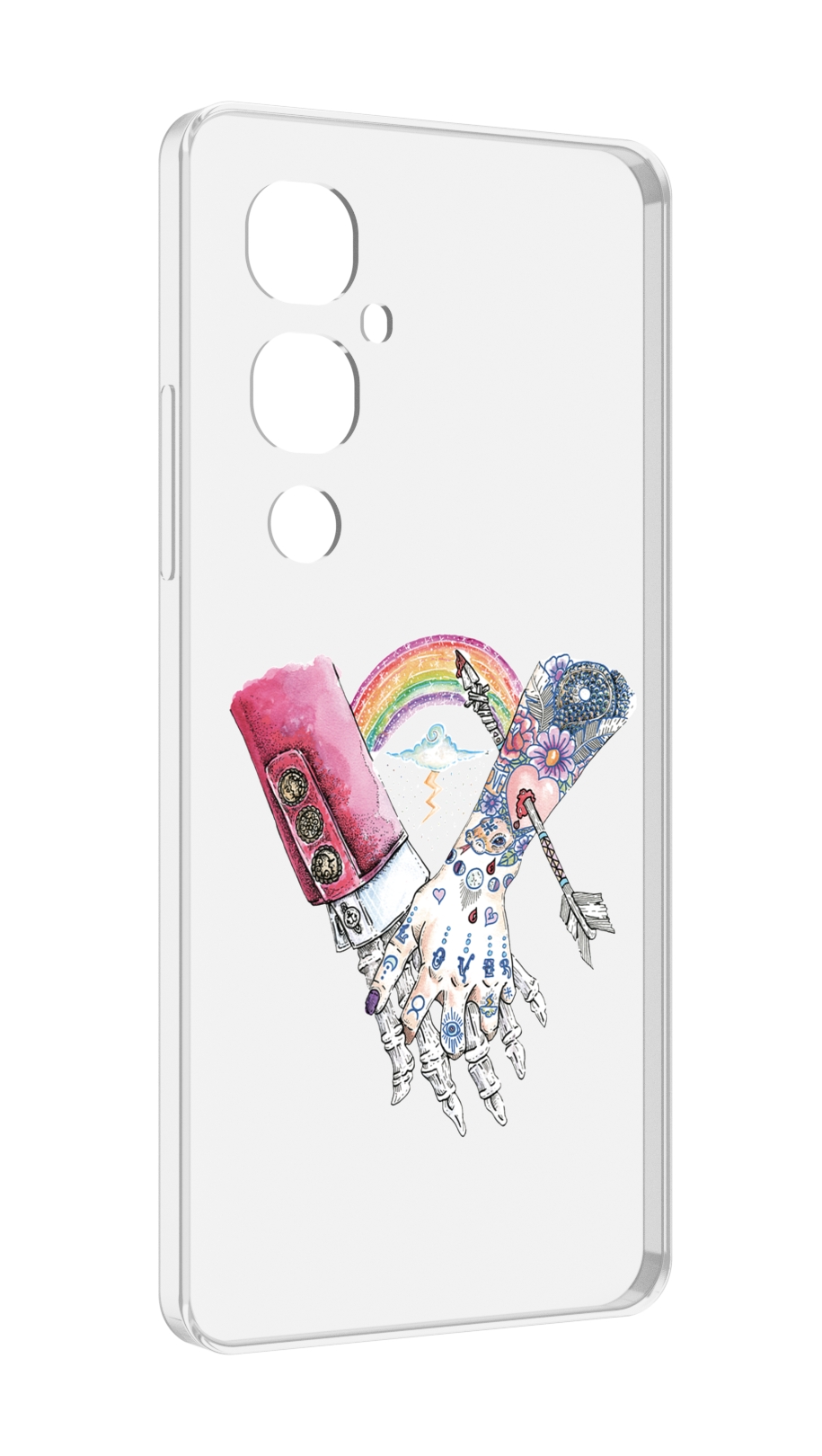 

Чехол MyPads абстракция руки в татуировках для Tecno Pova 4 Pro, Прозрачный, Tocco