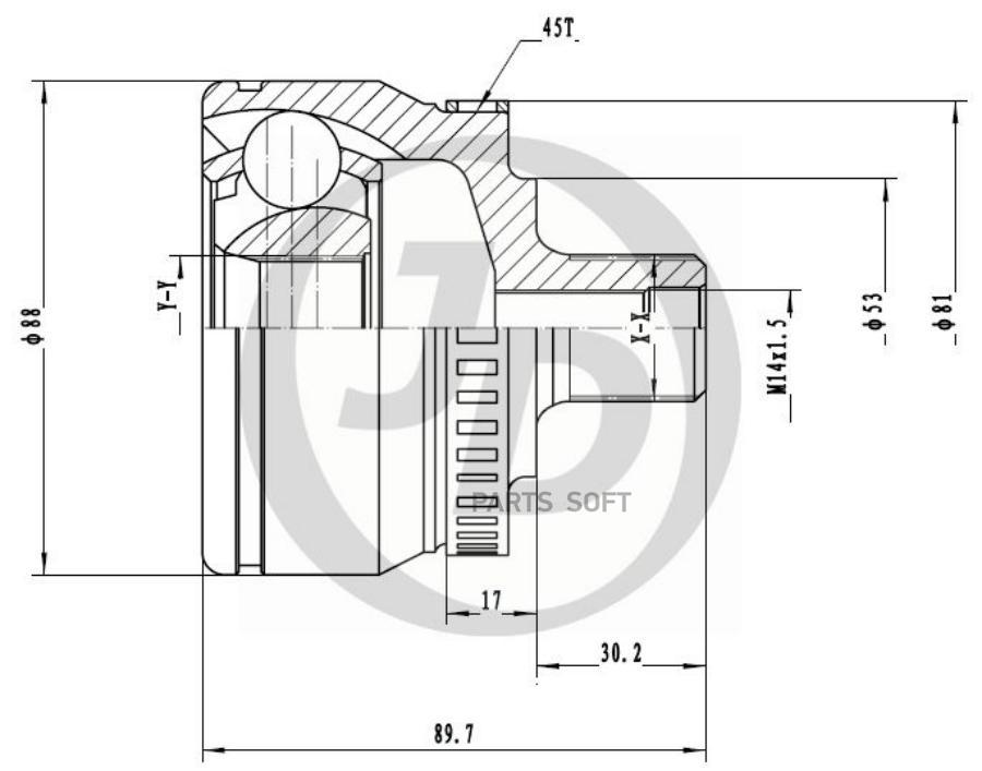 Шрус Внешний Abs 151375 Just Drive арт. JCT0088A