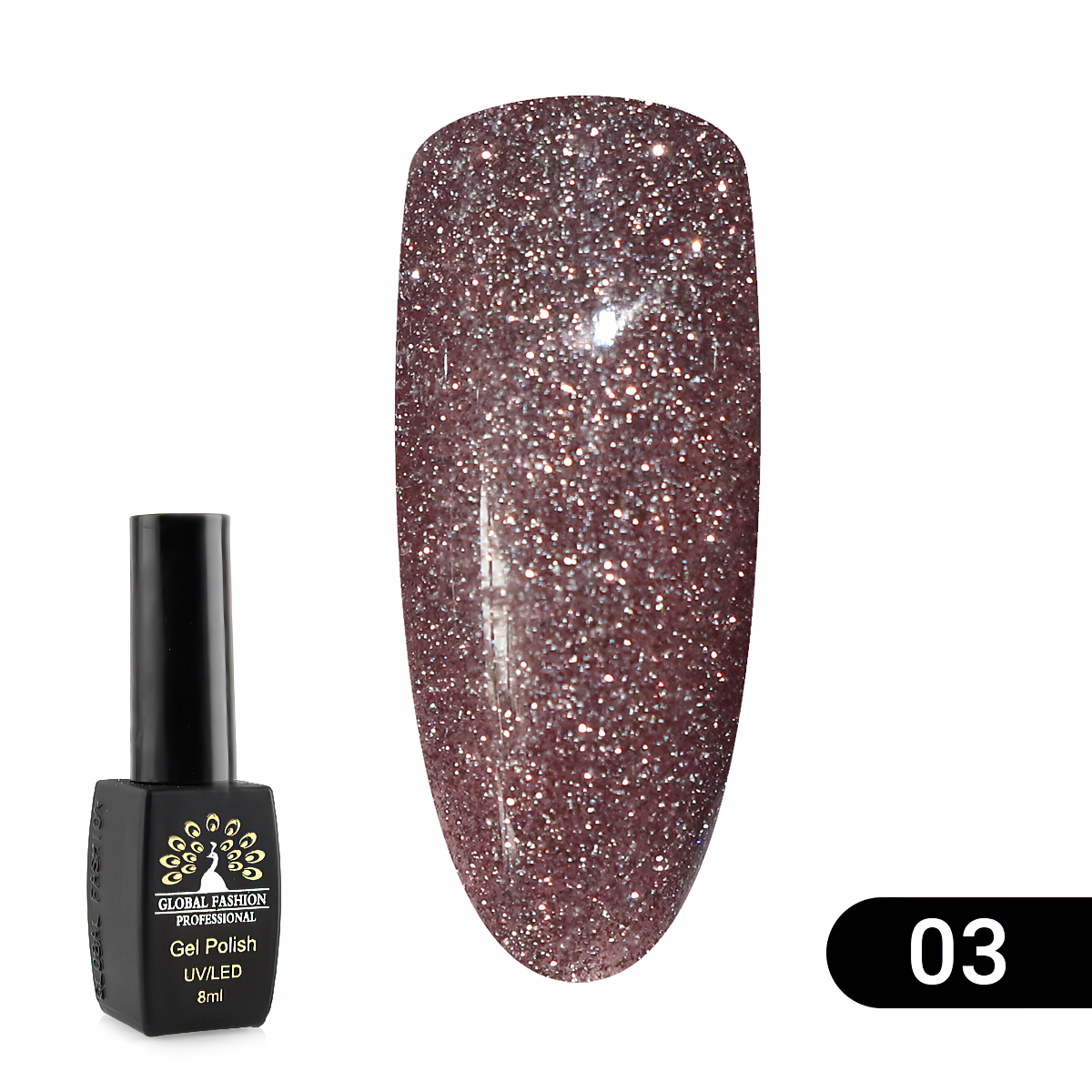 

Гель лак Disco Gel Shine Spectrum, Global Fashion, светоотражающий, 8 мл 03