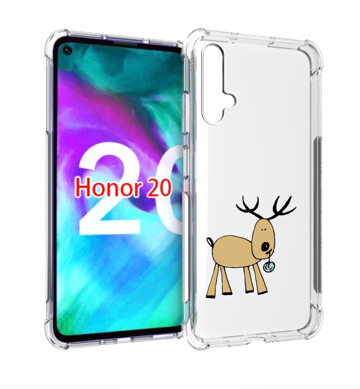 

Чехол бампер MyPads Олень с шариком для Honor 20, Прозрачный, Tocco