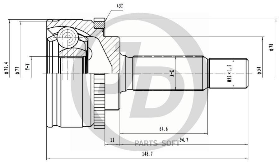 

Шрус Внешний Abs 151662 Just Drive арт. JCT0099A