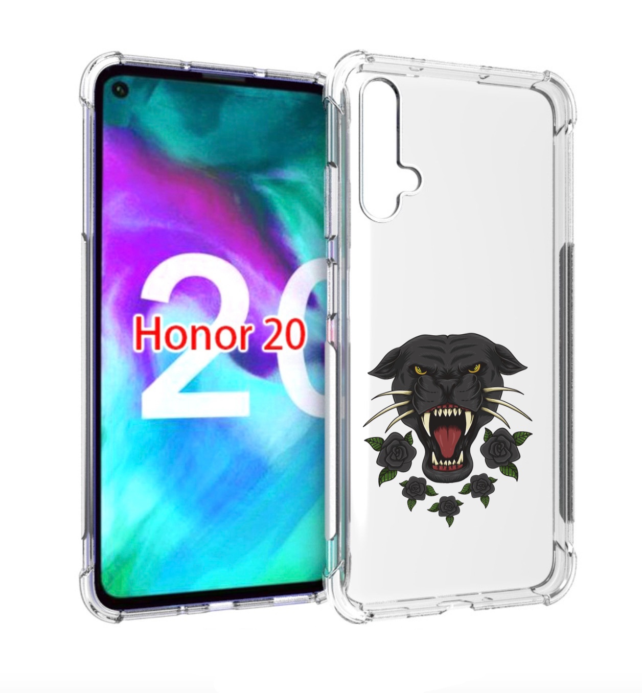 

Чехол бампер MyPads Пантера для Honor 20, Прозрачный, Tocco
